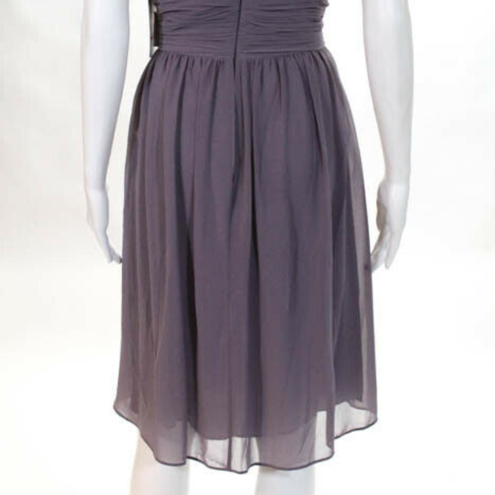 Donna Morgan Lavender Asymmetric Neck New Dress 12 - Picture 6 of 8